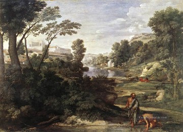  klassische - Landschaft mit Diogenes klassische Maler Nicolas Poussin